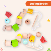 Wooden Lacing Beads Set