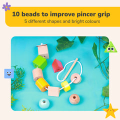 Wooden Lacing Beads Set