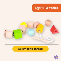 Wooden Lacing Beads Set