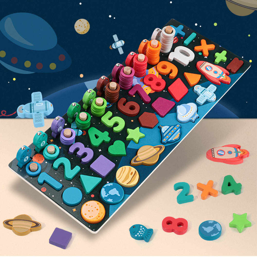 Wooden 6-in-1 Learning Board