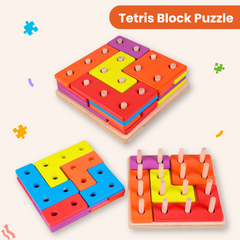 Buy Educational Wooden Puzzle - Shape Tetris – SmartBee Toys Buy Educational Wooden Puzzle - Shape Tetris – SmartBee Toys