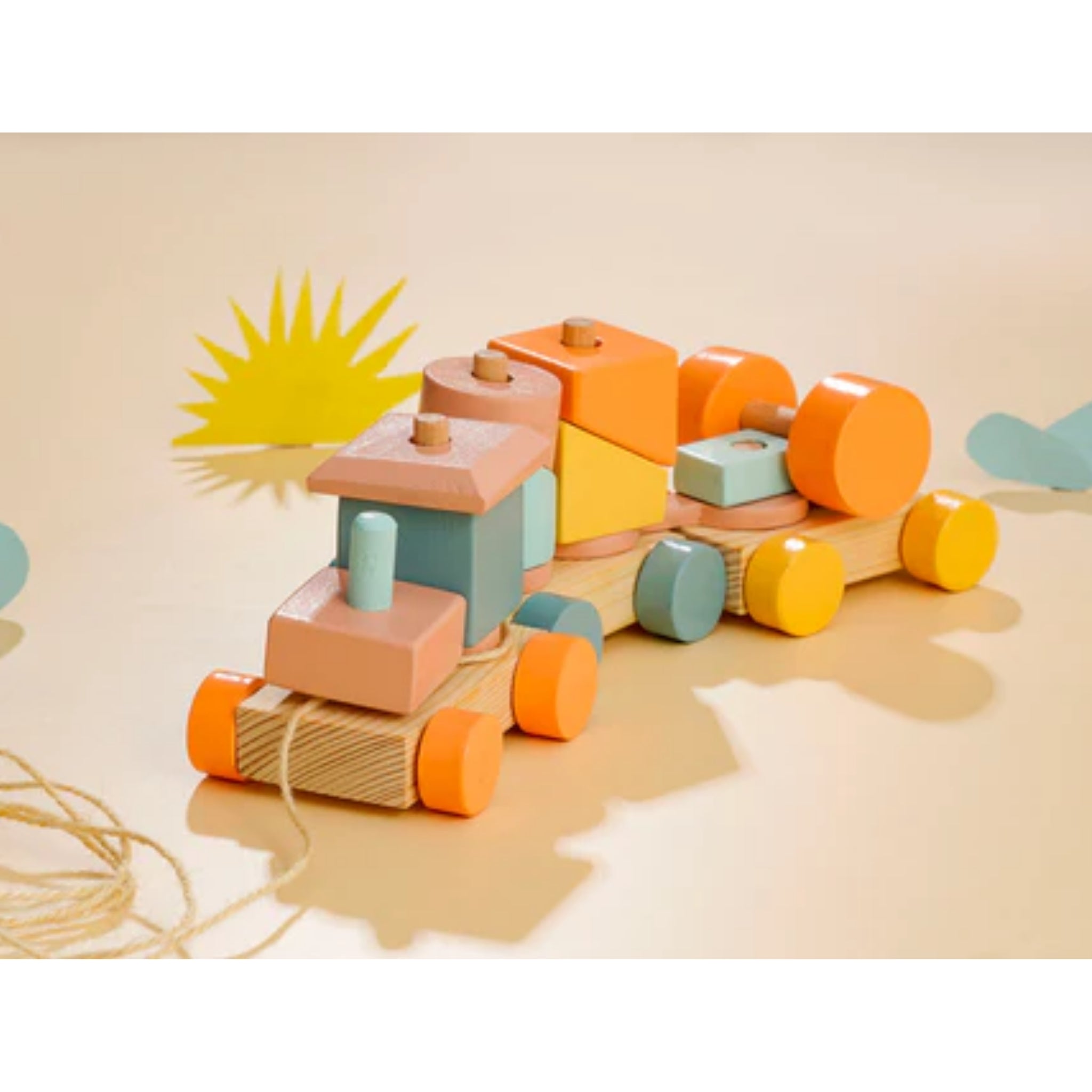 Buy Wooden Pull Along Train - Stacking Blocks – SmartBee Toys